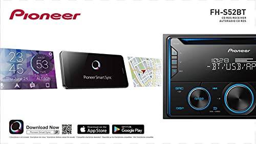 Pioneer FH-S52BT Double DIN CD Receiver with Improved Pioneer Smart Sync App Compatibility, MIXTRAX, Built-in Bluetooth Pioneer FH-S52BT Double DIN CD Receiver with Improved Pioneer Smart Sync App Compatibility, MIXTRAX, Built-in Bluetooth